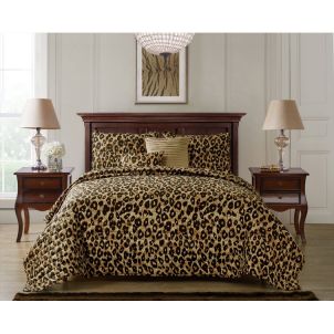 Sim Brown Microfiber Reversible Quilt Set