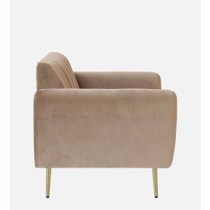 Fidel 1 Seater Velvet Sofa In Beige Colour