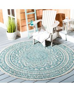 Amedee Power Loom Teal Indoor/Outdoor Rug